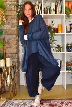 Lock Needlecord Shirring Barrel Pant Navy